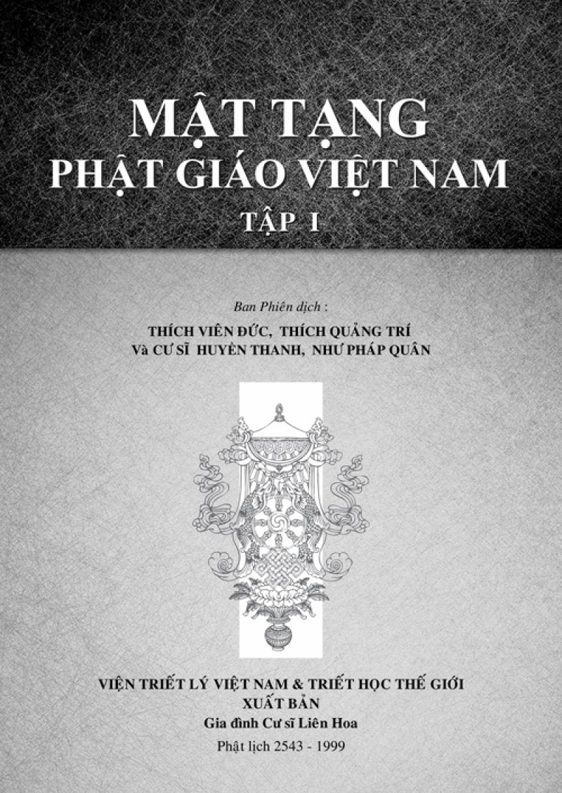 MẬT TẠNG PHẬT GIÁO VIỆT NAM - TẬP 1